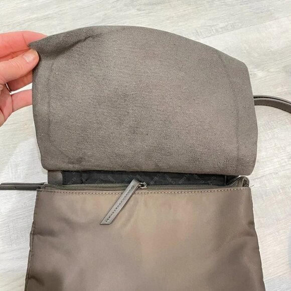 Roots 73 Nylon and Leather Taupe Colored Crossbody Bag with Adjustable Strap - Picture 14 of 16